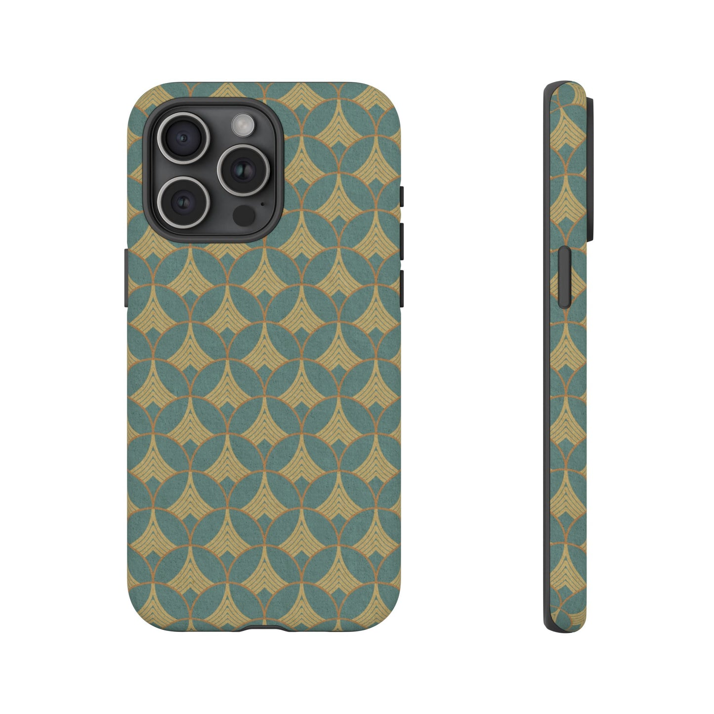 Art Deco Elegance Protective Phone Case Viridian Crest