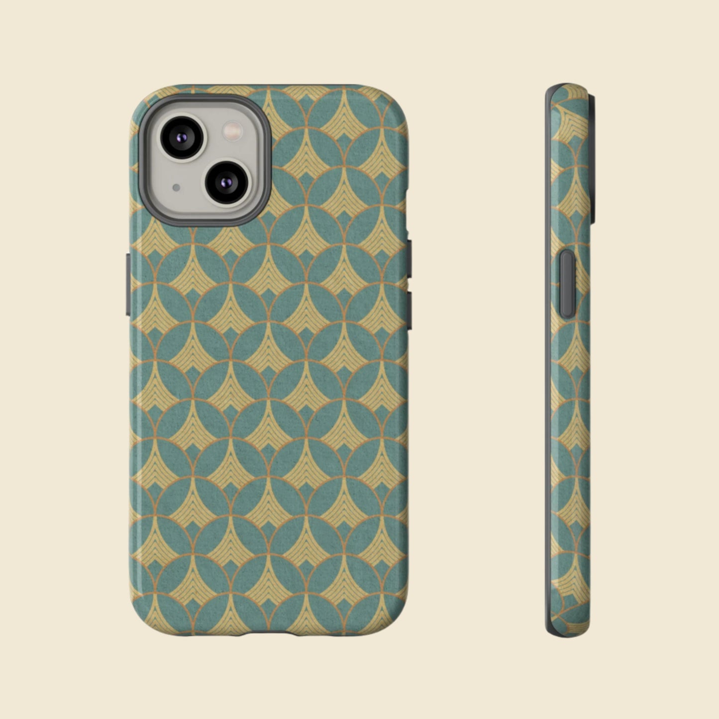 Art Deco Elegance Protective Phone Case Viridian Crest