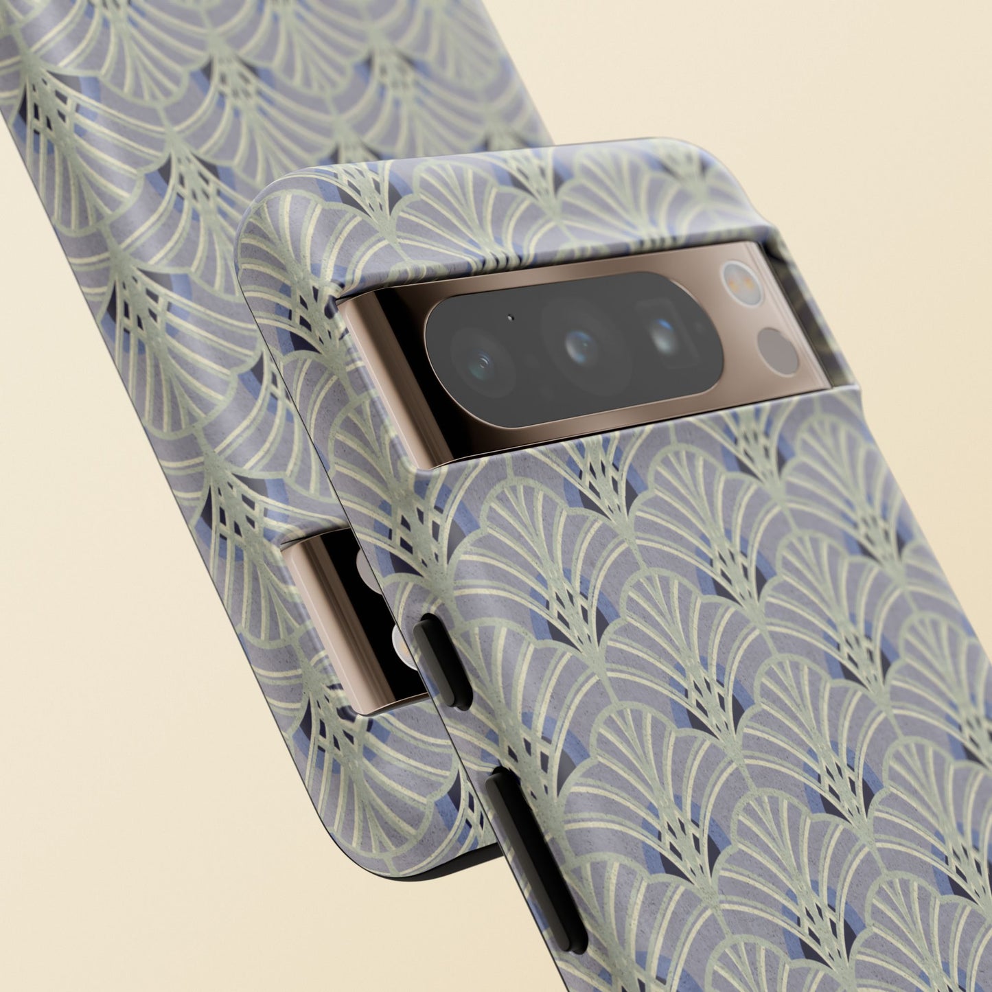 Art Deco Elegance Protective Phone Case Platinum Wave (iPhone, Pixel, Galaxy)