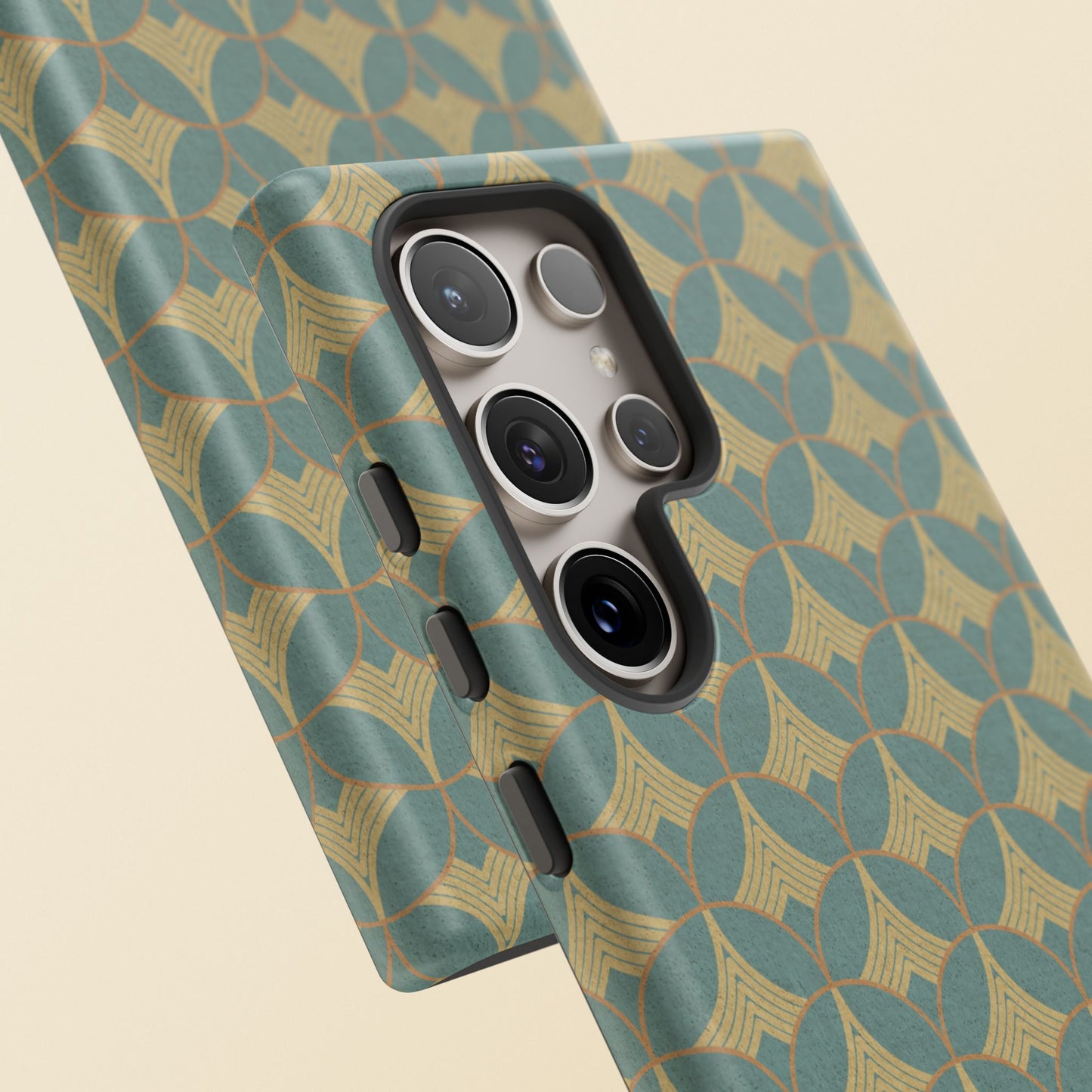 Art Deco Elegance Protective Phone Case Viridian Crest