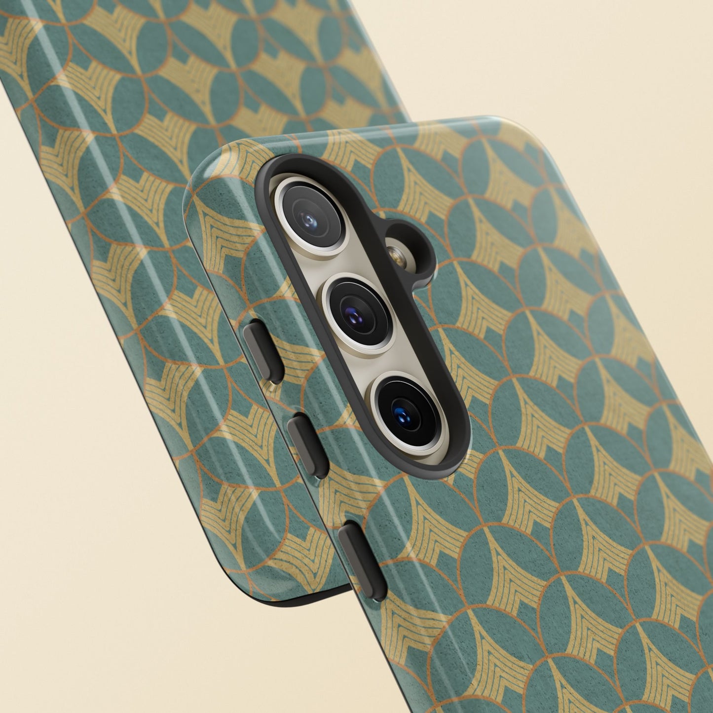 Art Deco Elegance Protective Phone Case Viridian Crest