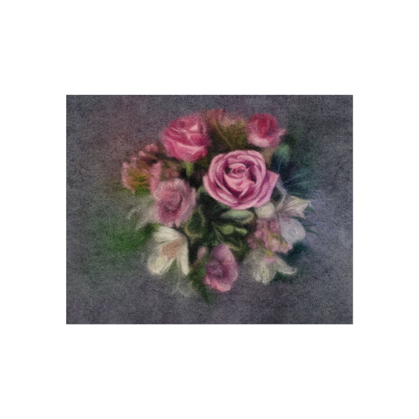 Rose Reverie: Ethereal Floral Fine Art Poster - Dark (unframed)