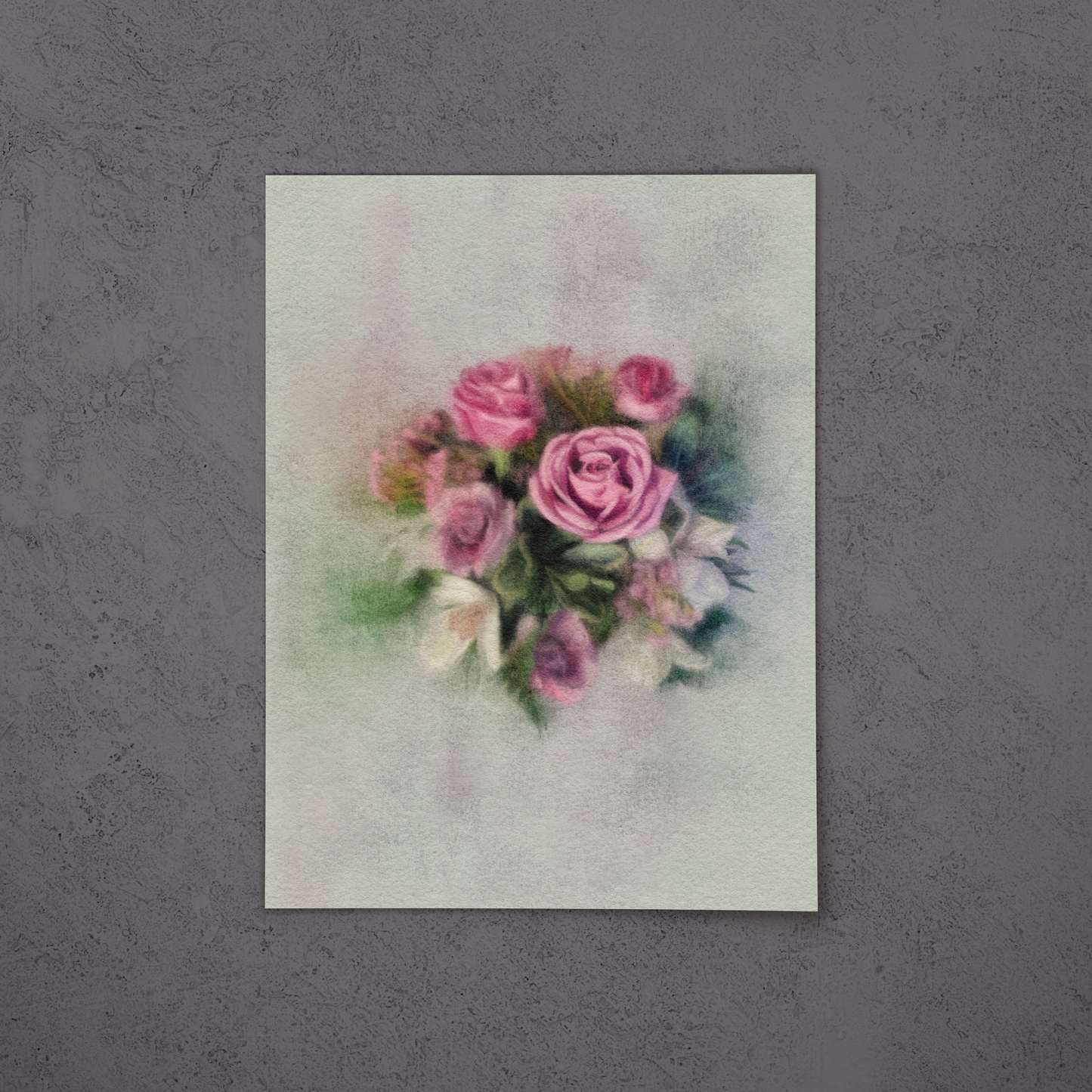 Rose Reverie: Ethereal Floral Fine Art Poster - Light (unframed)