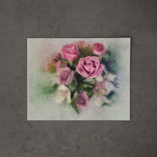 Rose Reverie: Ethereal Floral Fine Art Poster - Light (unframed)