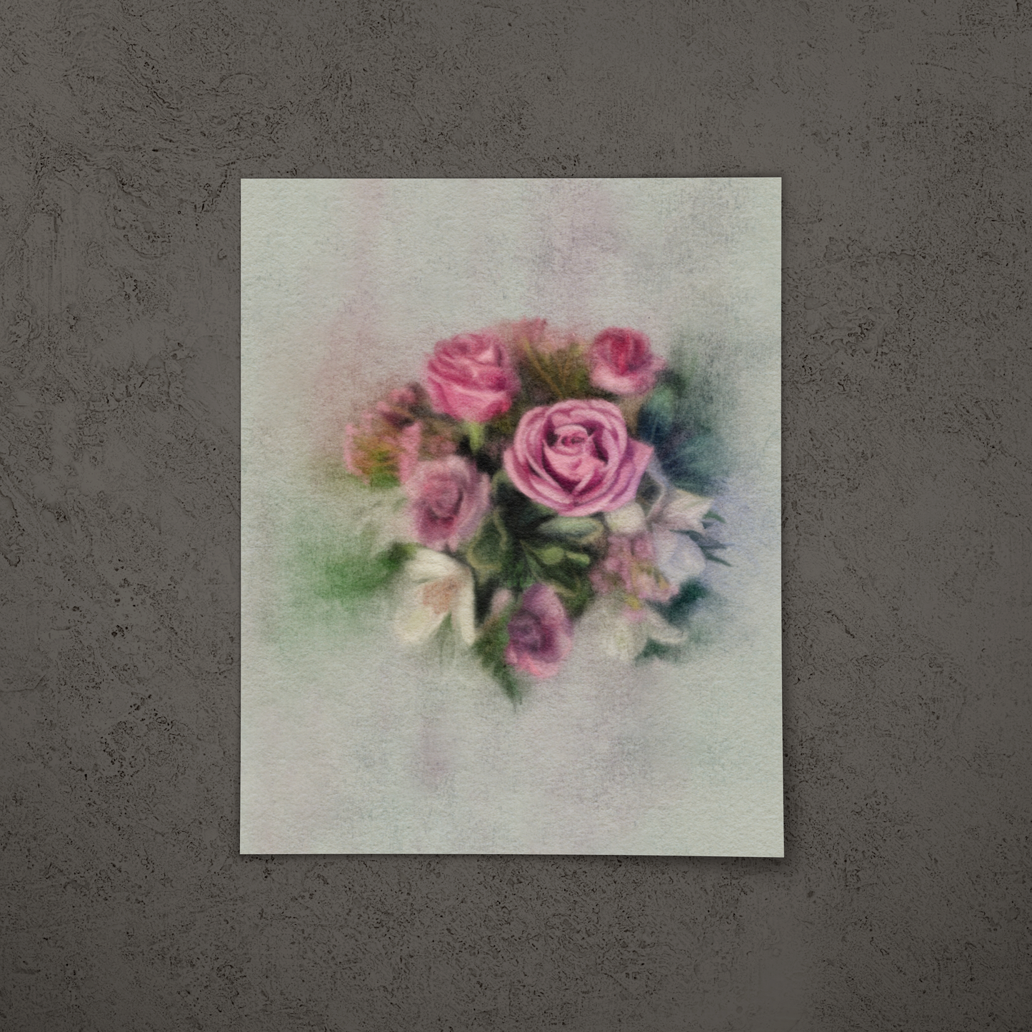 Rose Reverie: Ethereal Floral Fine Art Poster - Light (unframed)