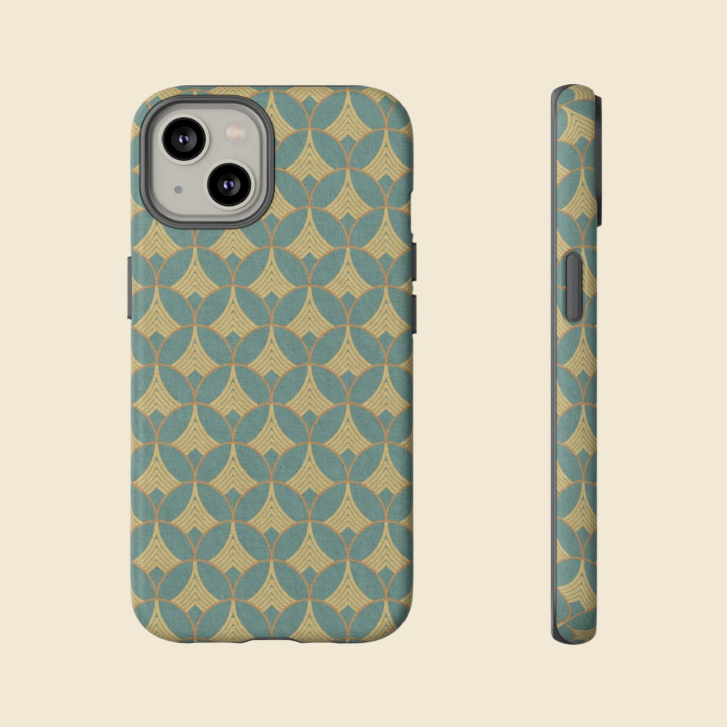Art Deco Elegance Protective Phone Case Viridian Crest