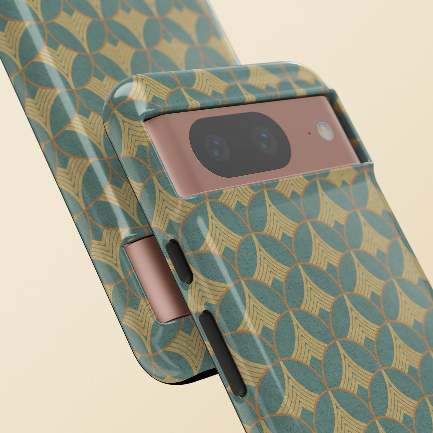 Art Deco Elegance Protective Phone Case Viridian Crest