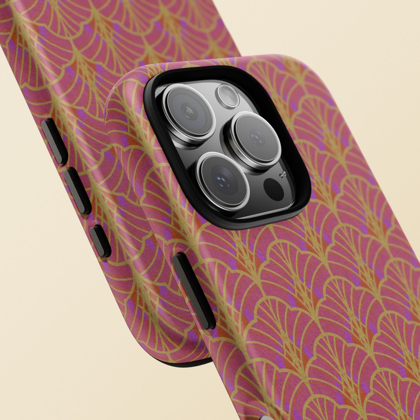 Art Deco Elegance Protective Phone Case Magenta Majesty (iPhone, Pixel, Galaxy)