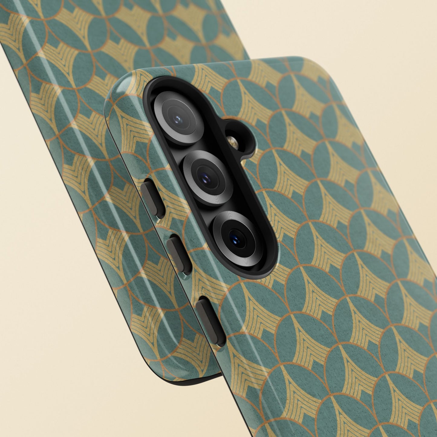 Art Deco Elegance Protective Phone Case Viridian Crest