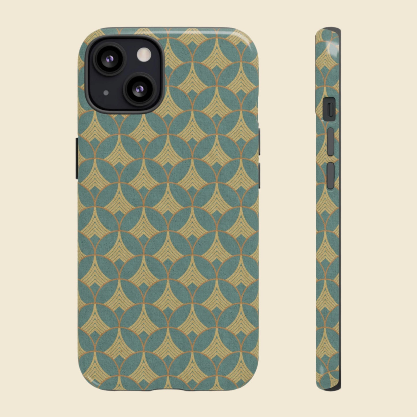 Art Deco Elegance Protective Phone Case Viridian Crest