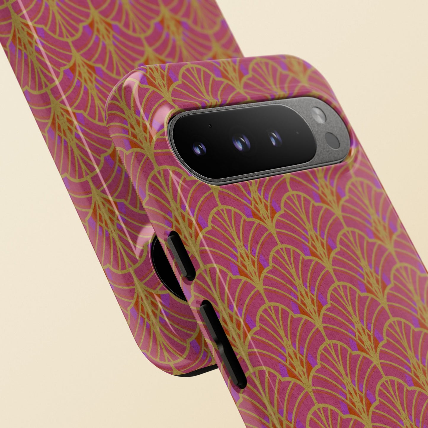 Art Deco Elegance Protective Phone Case Magenta Majesty (iPhone, Pixel, Galaxy)