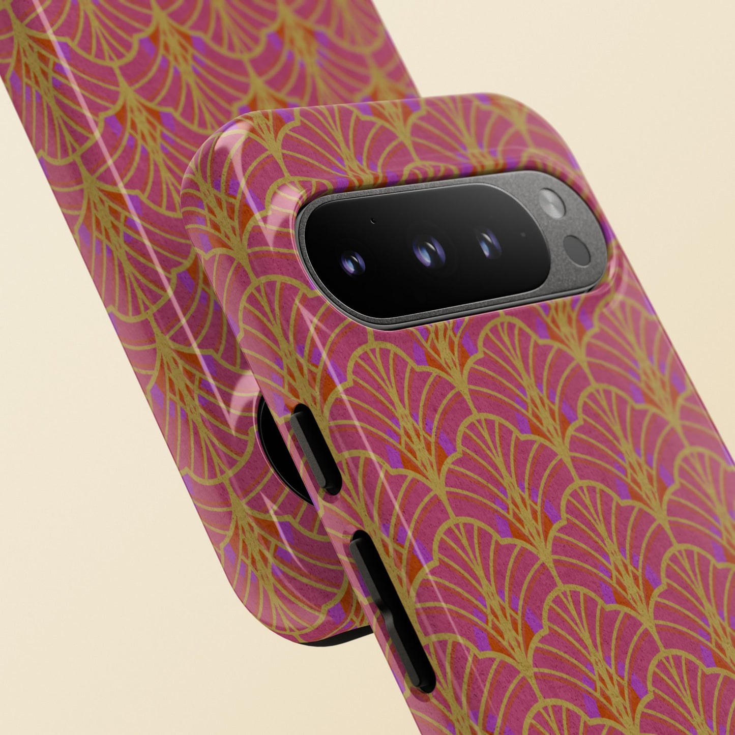 Art Deco Elegance Protective Phone Case Magenta Majesty (iPhone, Pixel, Galaxy)
