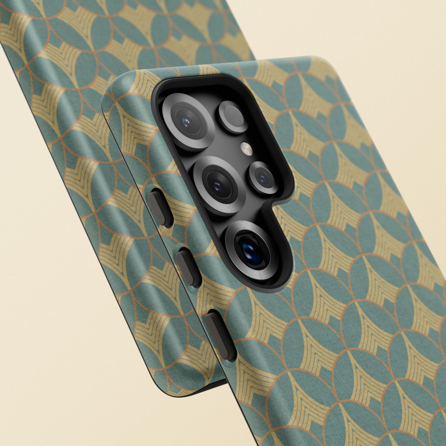 Art Deco Elegance Protective Phone Case Viridian Crest