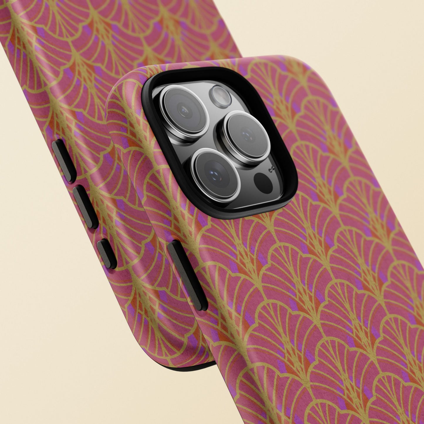 Art Deco Elegance Protective Phone Case Magenta Majesty (iPhone, Pixel, Galaxy)