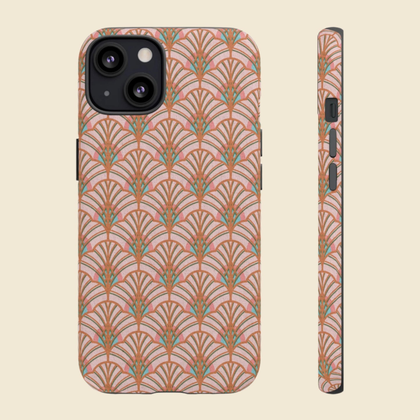 Art Deco Elegance Protective Phone Case Peach Splendor (iPhone, Pixel, Galaxy)