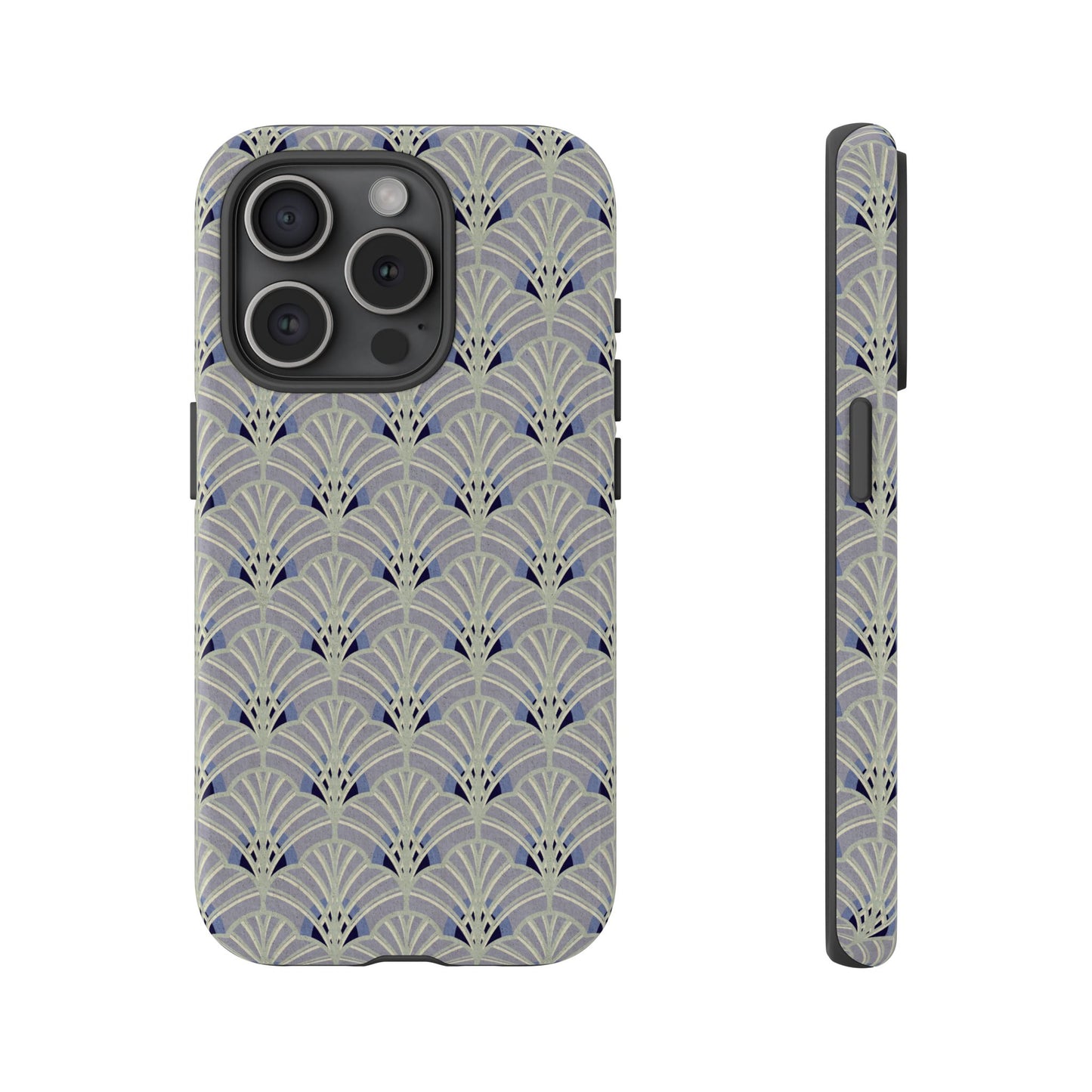 Art Deco Elegance Protective Phone Case Platinum Wave (iPhone, Pixel, Galaxy)