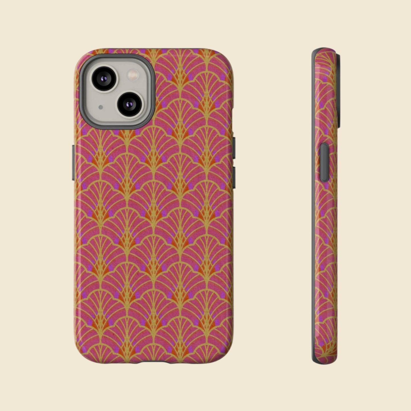 Art Deco Elegance Protective Phone Case Magenta Majesty (iPhone, Pixel, Galaxy)