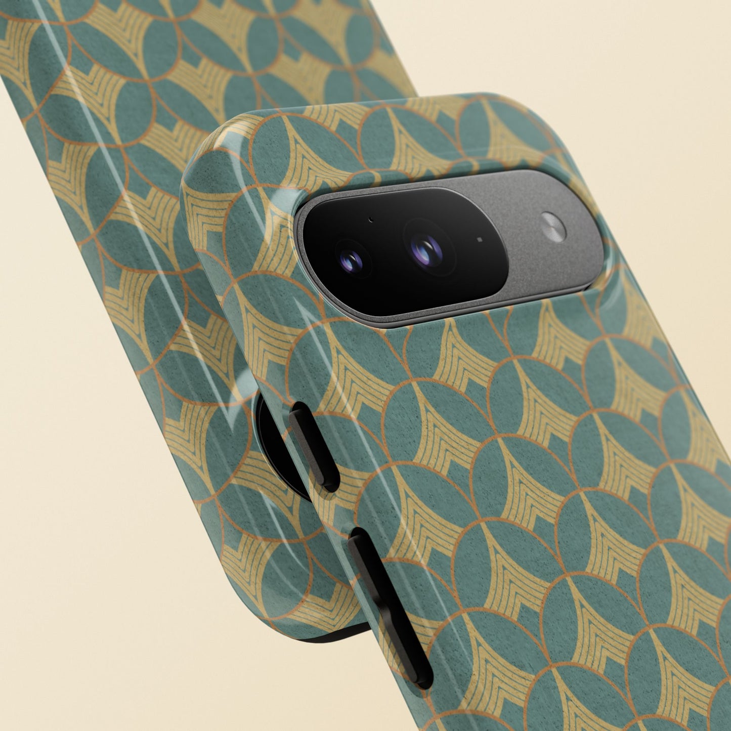 Art Deco Elegance Protective Phone Case Viridian Crest