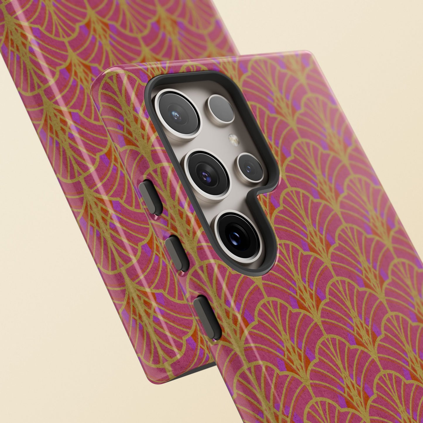 Art Deco Elegance Protective Phone Case Magenta Majesty (iPhone, Pixel, Galaxy)