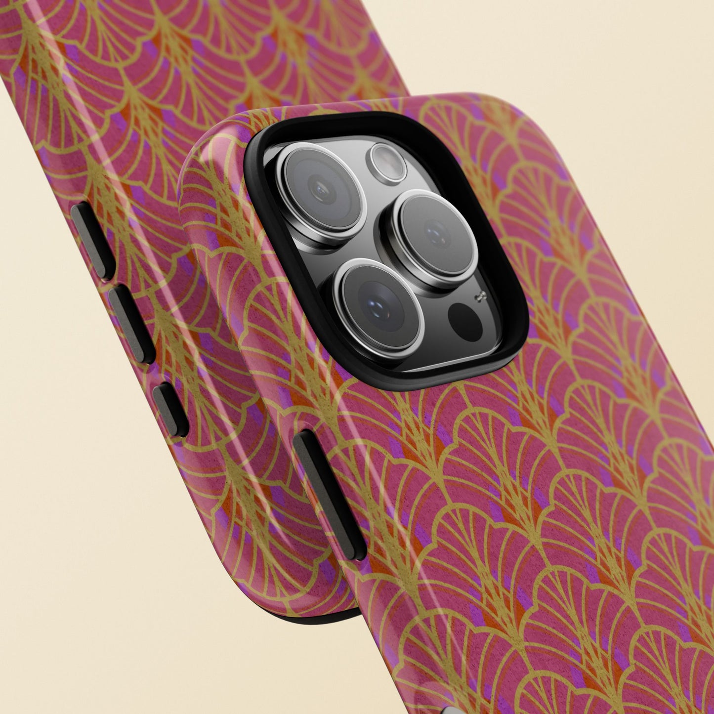 Art Deco Elegance Protective Phone Case Magenta Majesty (iPhone, Pixel, Galaxy)