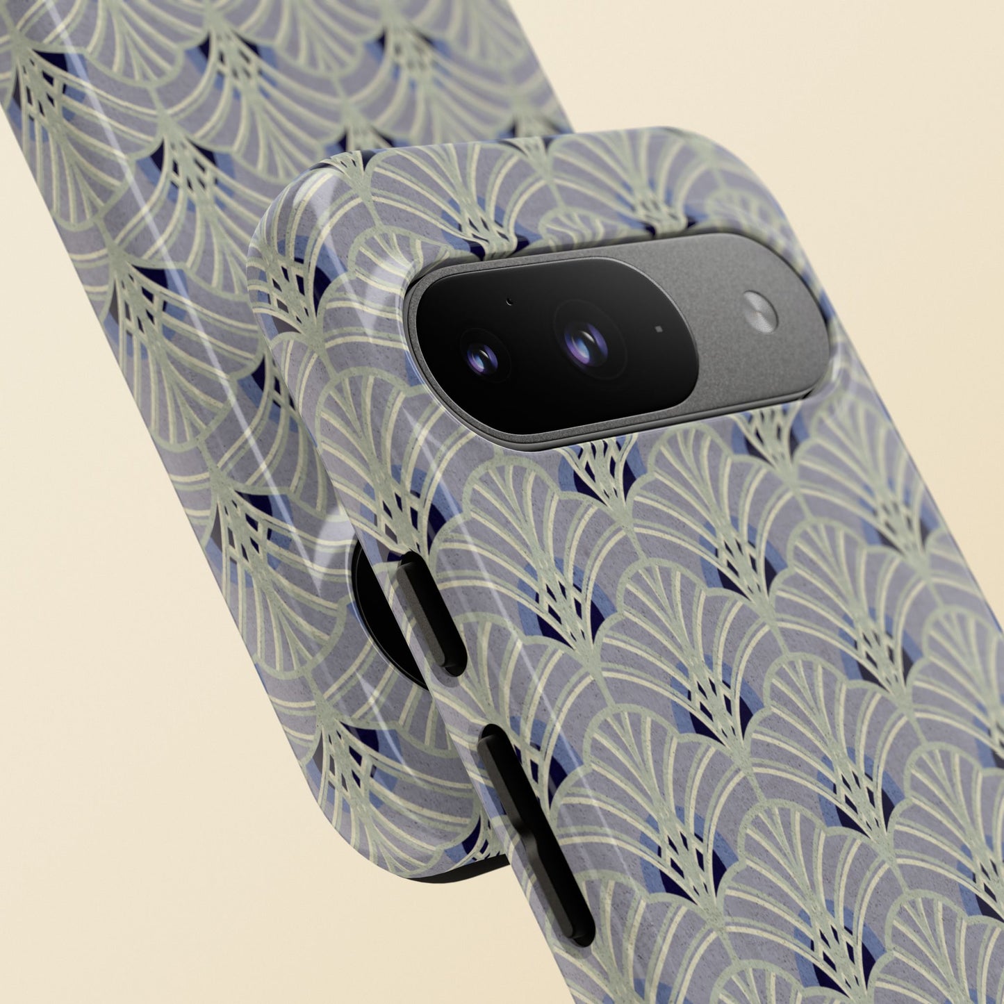 Art Deco Elegance Protective Phone Case Platinum Wave (iPhone, Pixel, Galaxy)