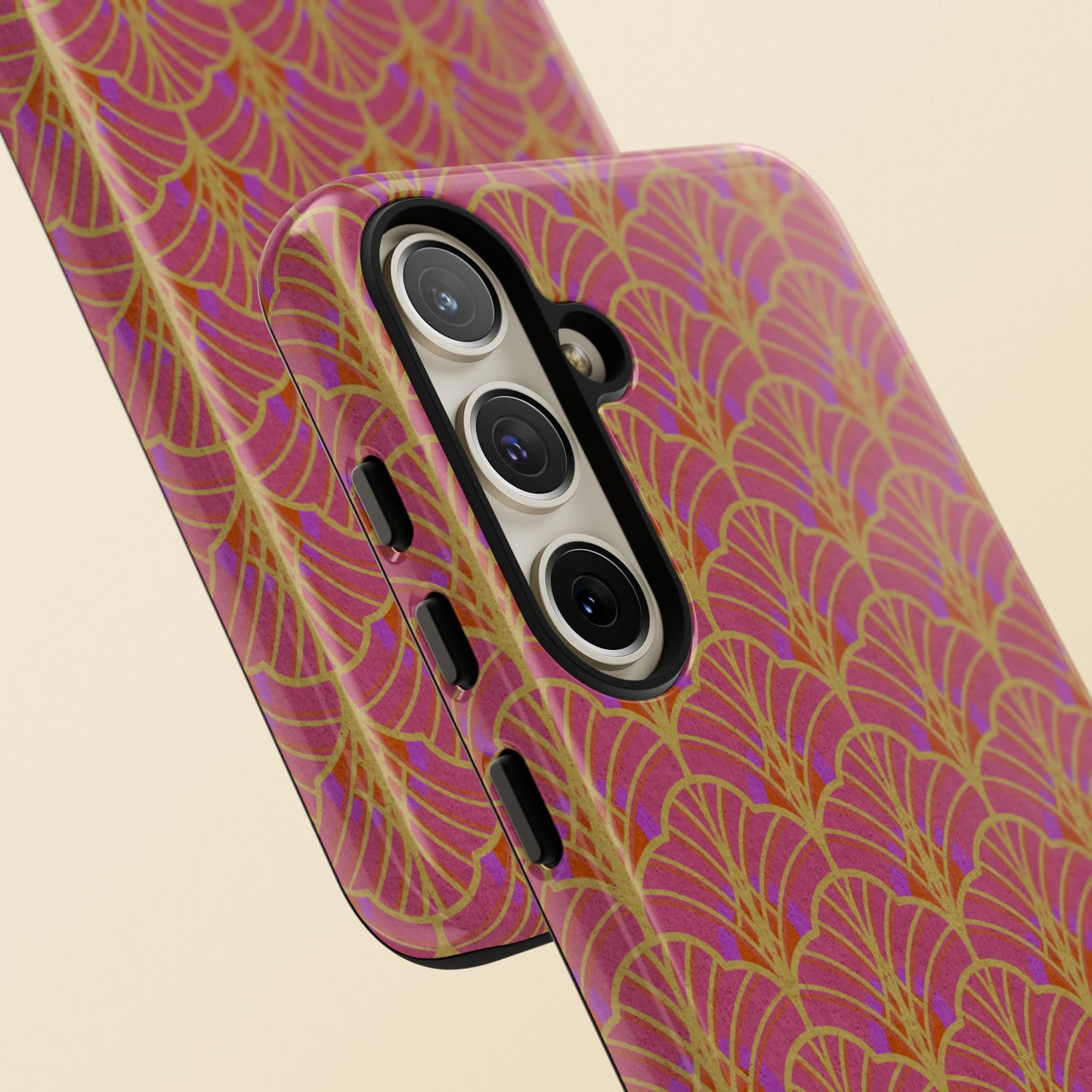 Art Deco Elegance Protective Phone Case Magenta Majesty (iPhone, Pixel, Galaxy)