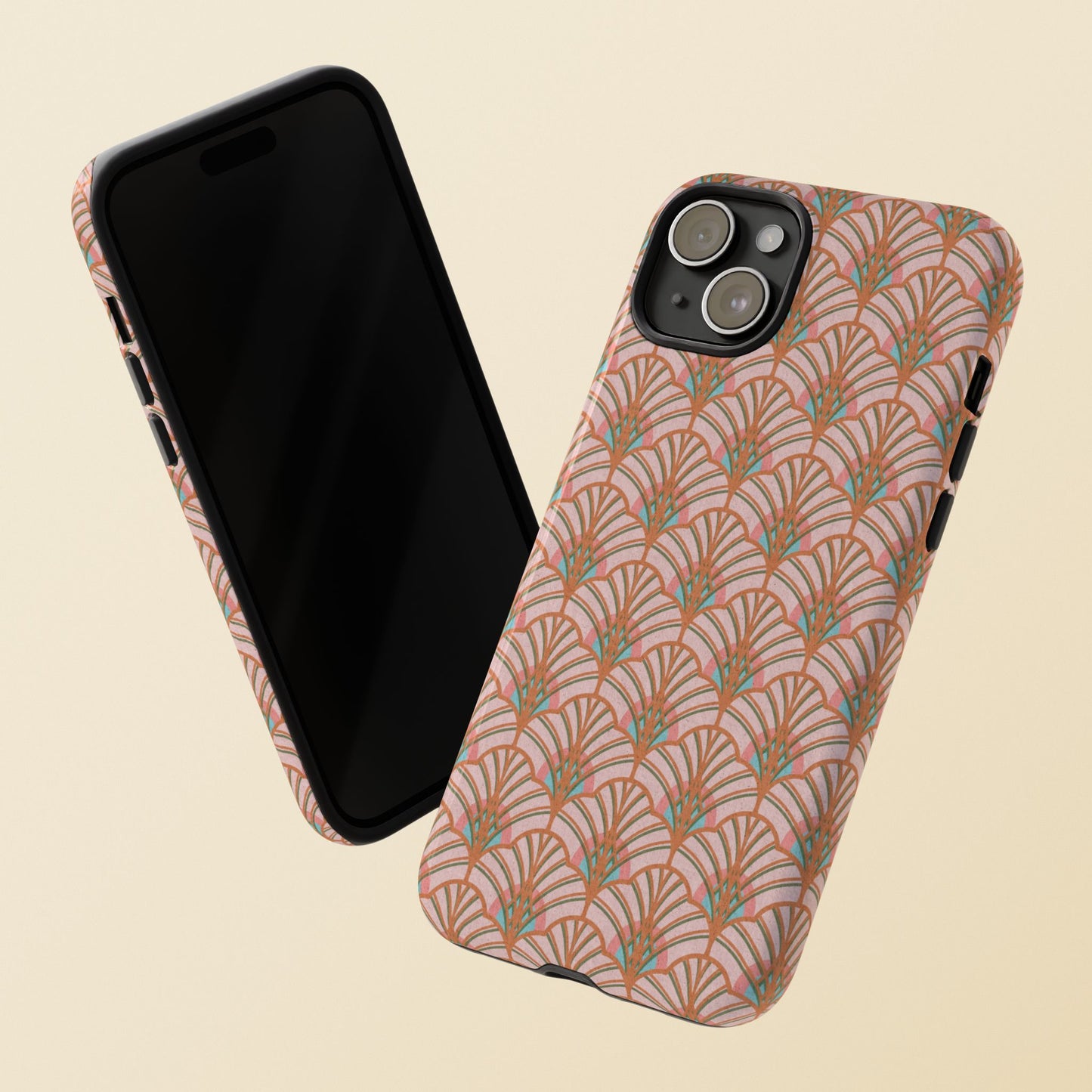 Art Deco Elegance Protective Phone Case Peach Splendor (iPhone, Pixel, Galaxy)