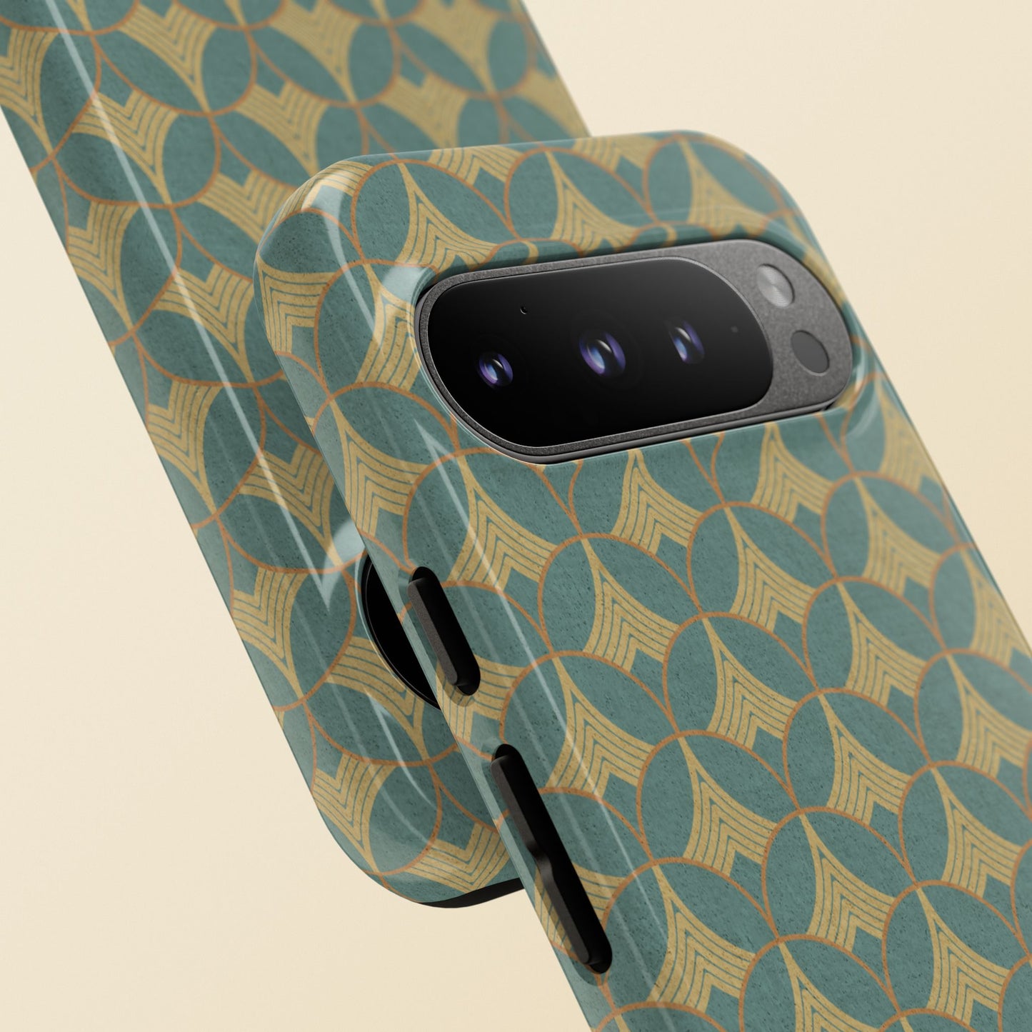 Art Deco Elegance Protective Phone Case Viridian Crest