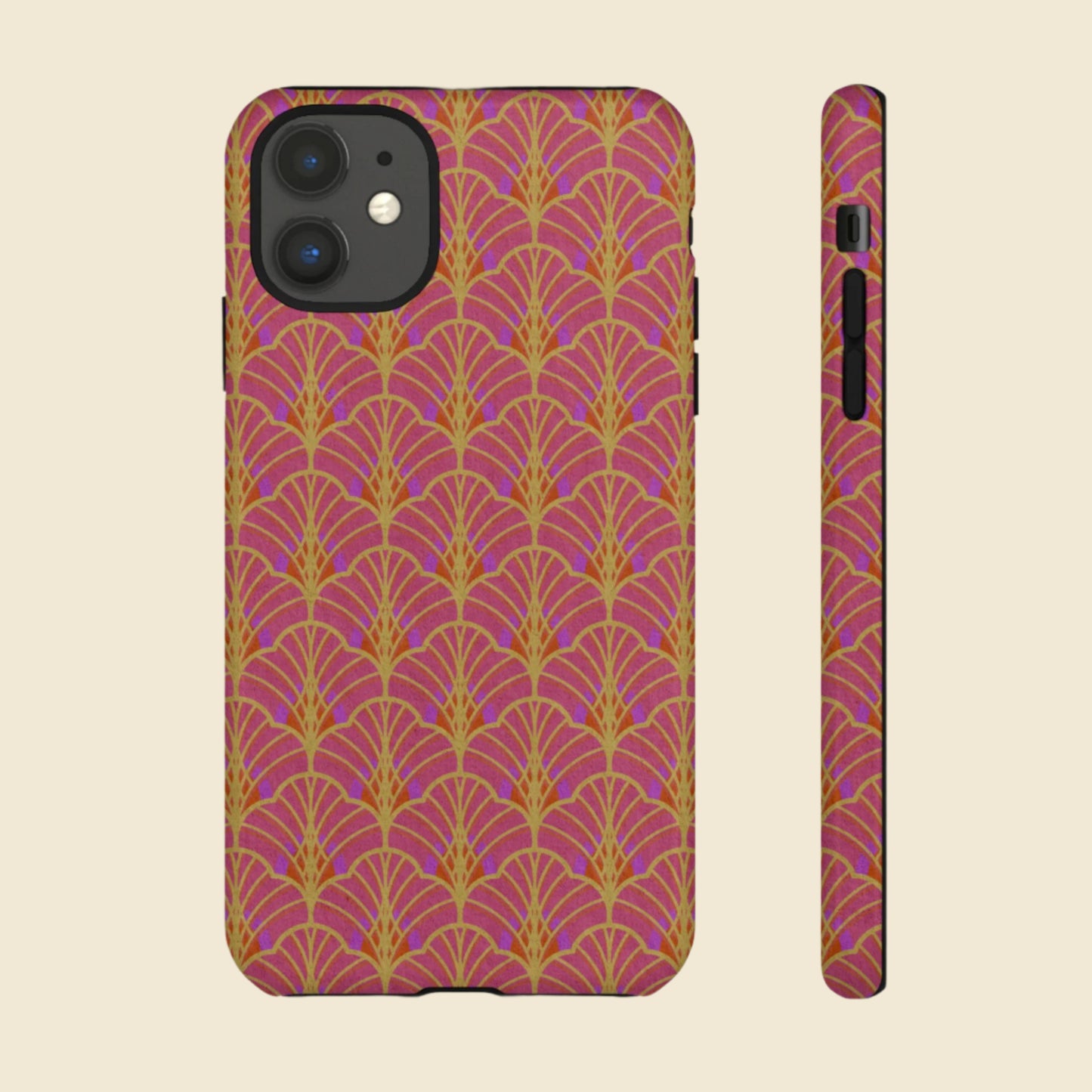 Art Deco Elegance Protective Phone Case Magenta Majesty (iPhone, Pixel, Galaxy)
