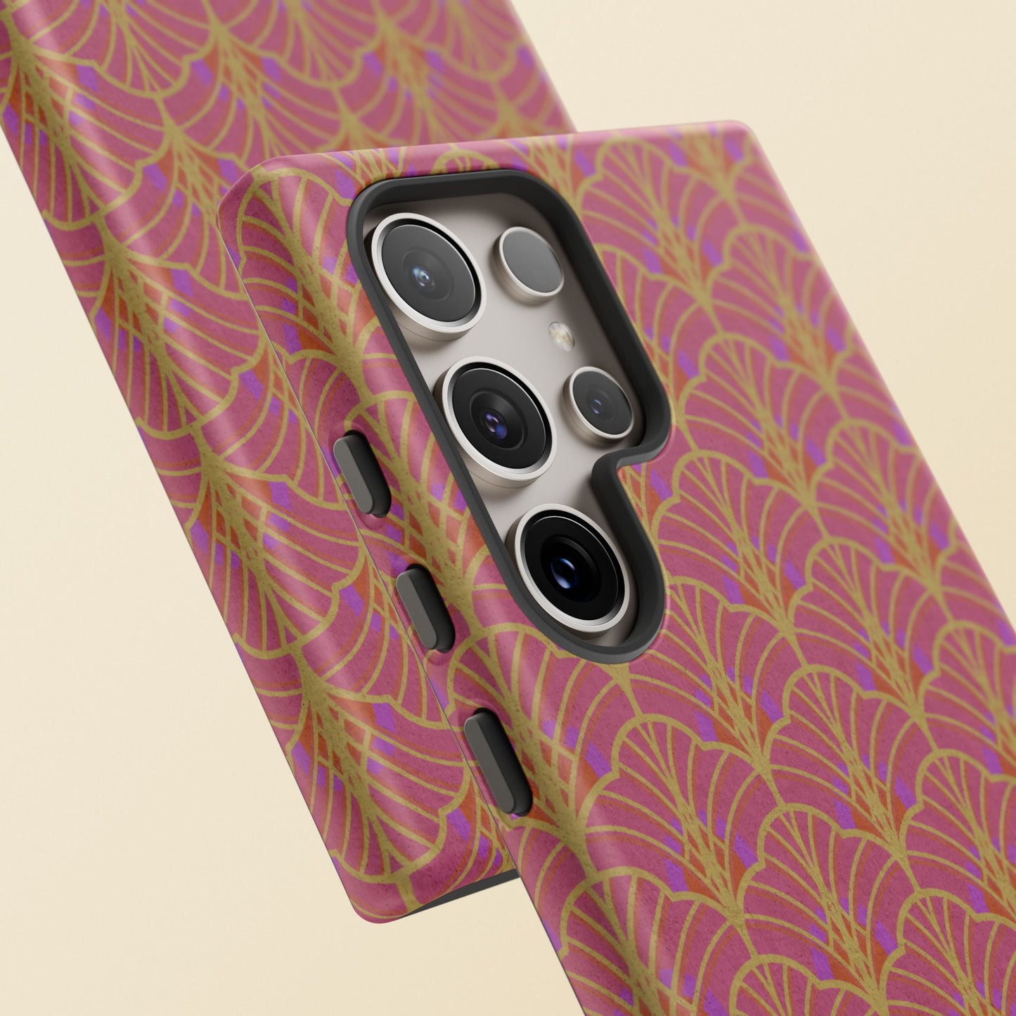 Art Deco Elegance Protective Phone Case Magenta Majesty (iPhone, Pixel, Galaxy)