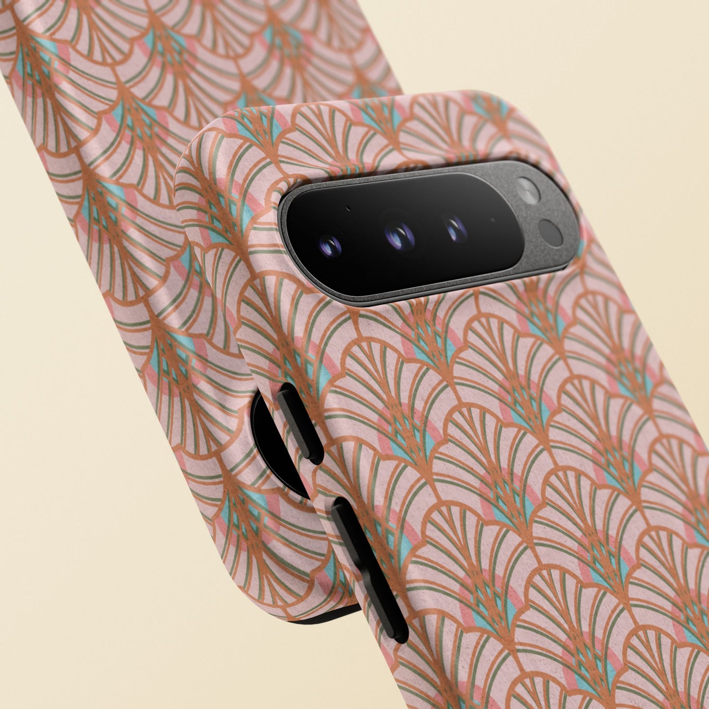 Art Deco Elegance Protective Phone Case Peach Splendor (iPhone, Pixel, Galaxy)