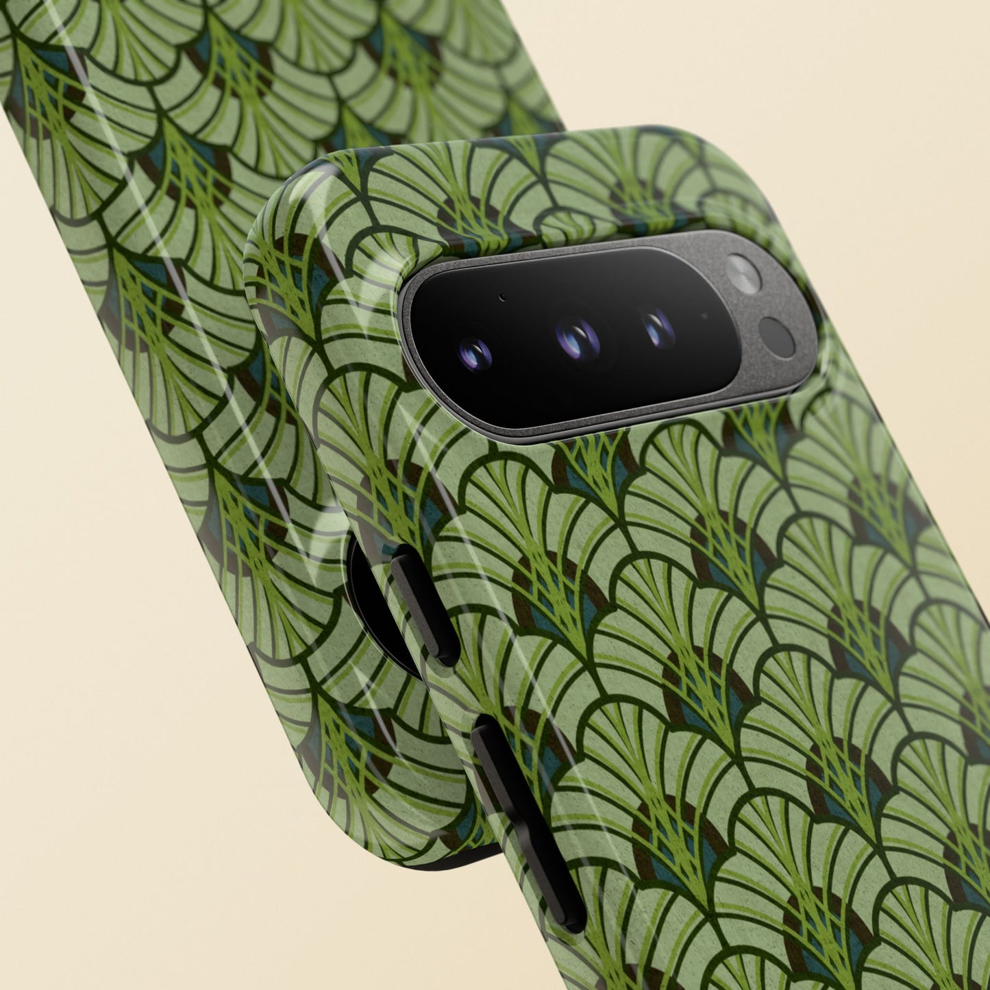 Art Deco Elegance Protective Phone Case Emerald Cascade (iPhone, Pixel, Galaxy)