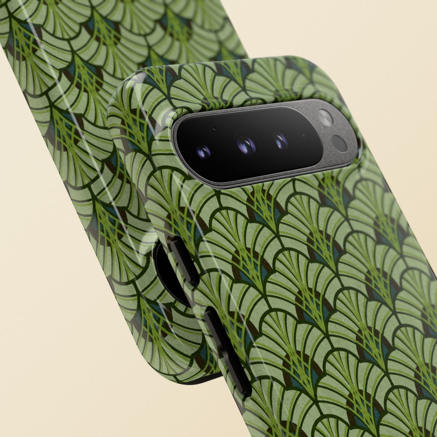 Art Deco Elegance Protective Phone Case Emerald Cascade (iPhone, Pixel, Galaxy)