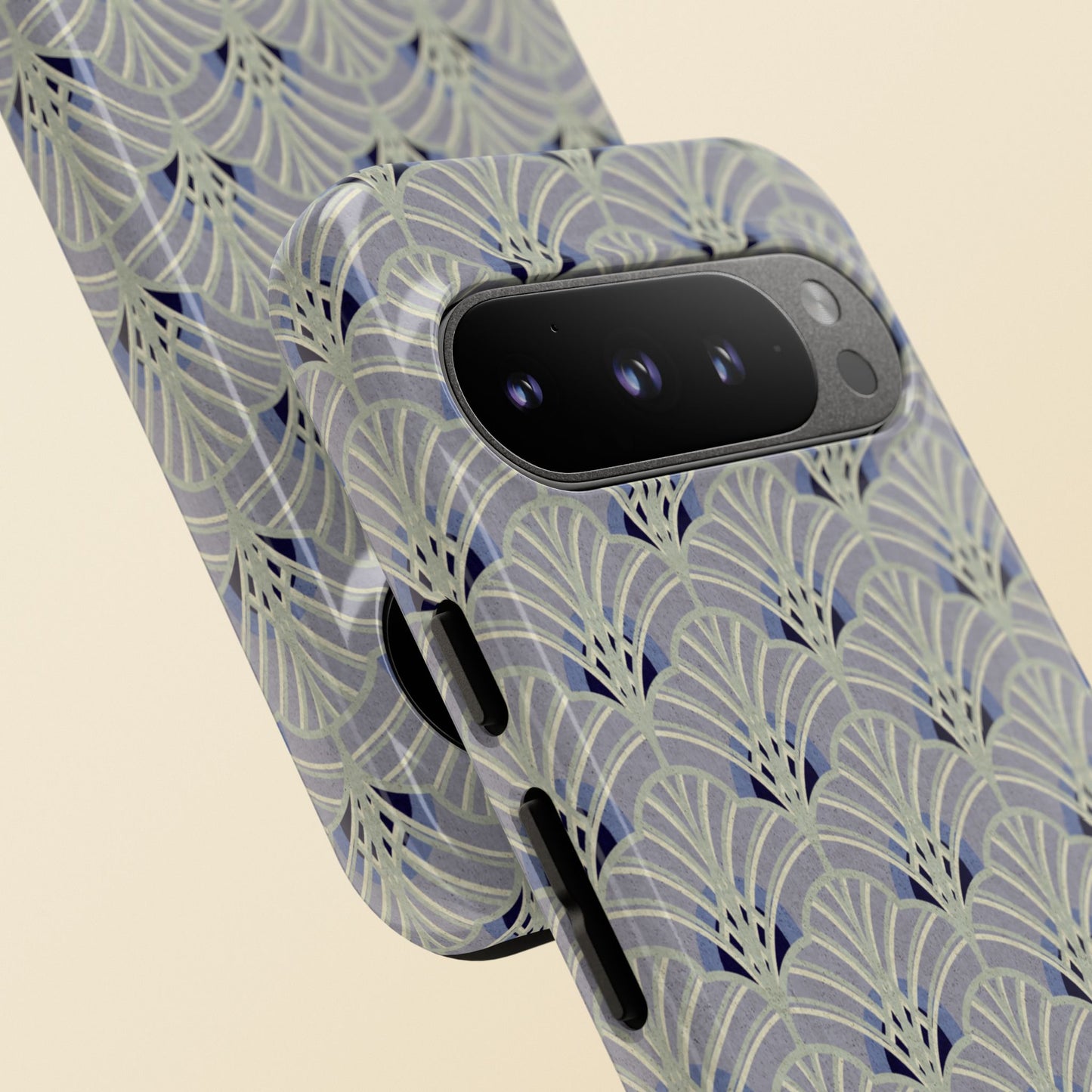 Art Deco Elegance Protective Phone Case Platinum Wave (iPhone, Pixel, Galaxy)