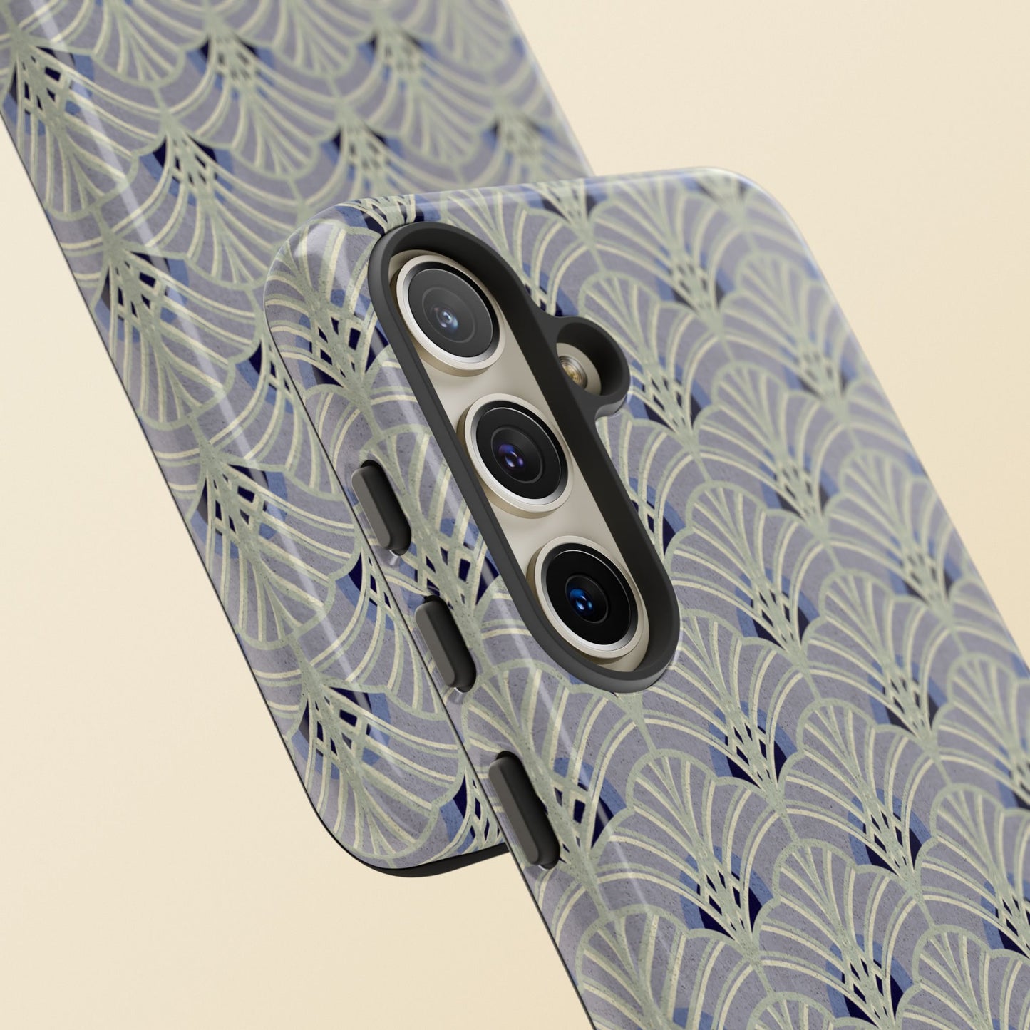 Art Deco Elegance Protective Phone Case Platinum Wave (iPhone, Pixel, Galaxy)
