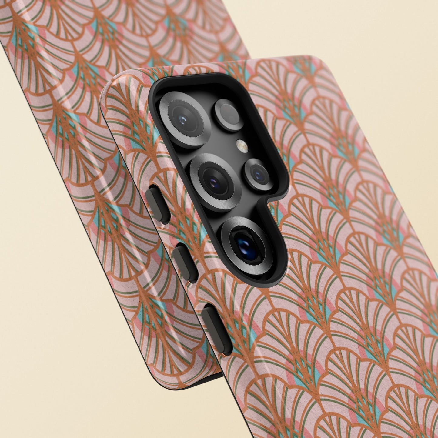 Art Deco Elegance Protective Phone Case Peach Splendor (iPhone, Pixel, Galaxy)
