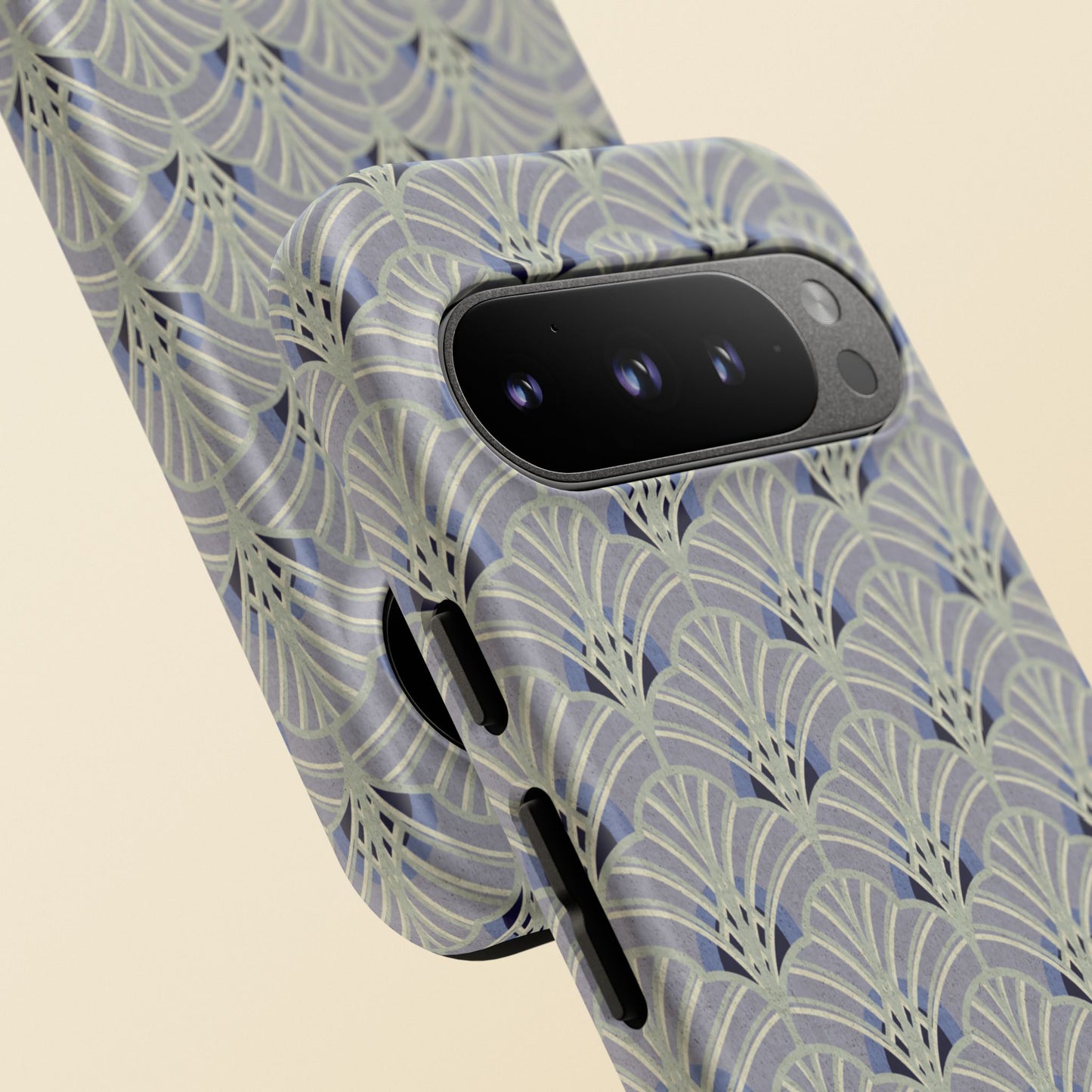 Art Deco Elegance Protective Phone Case Platinum Wave (iPhone, Pixel, Galaxy)