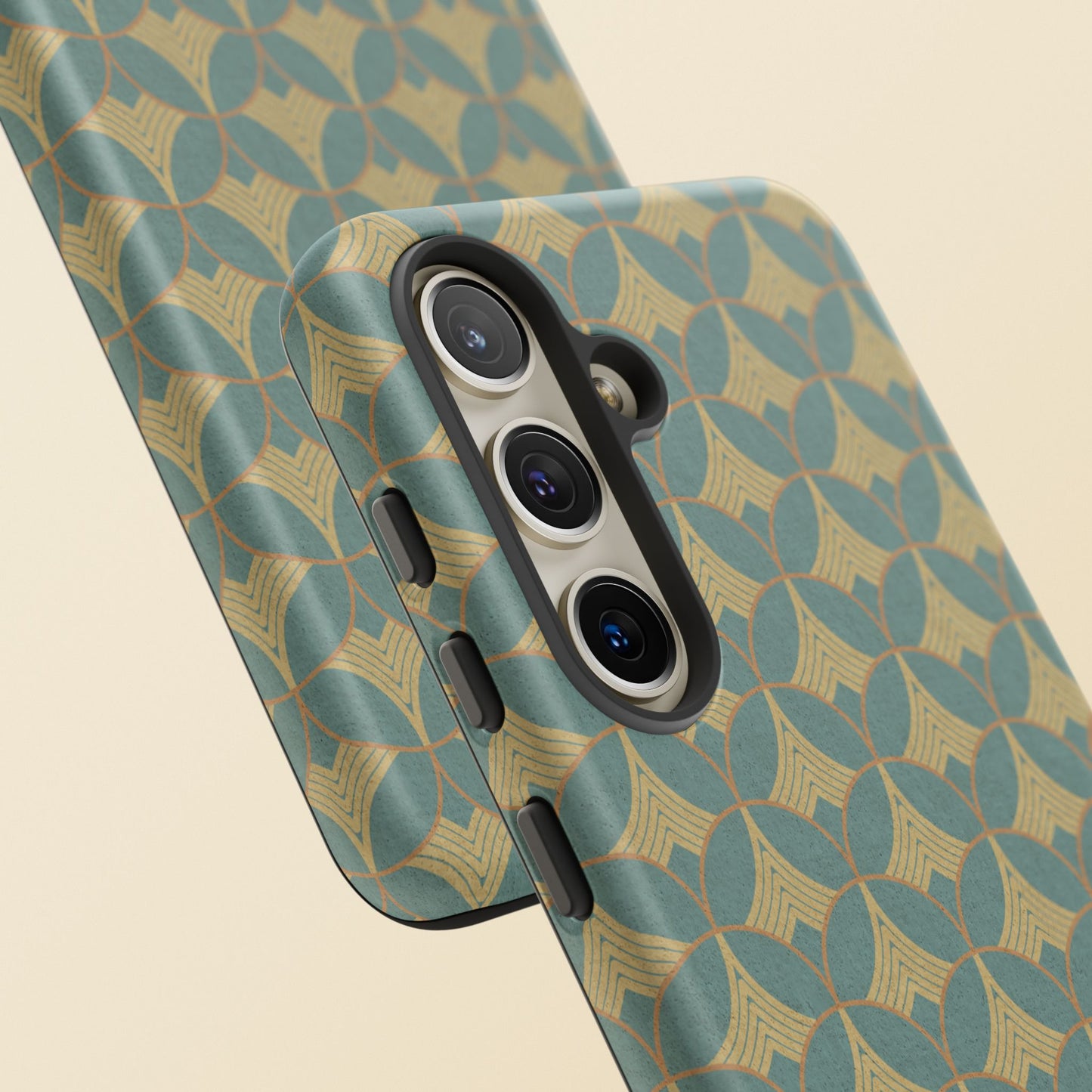 Art Deco Elegance Protective Phone Case Viridian Crest