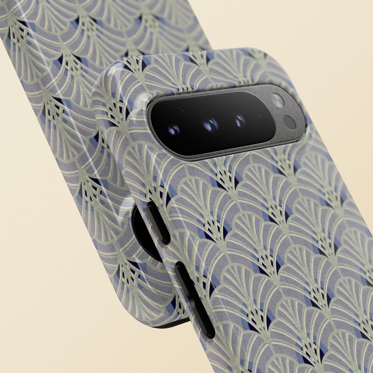 Art Deco Elegance Protective Phone Case Platinum Wave (iPhone, Pixel, Galaxy)