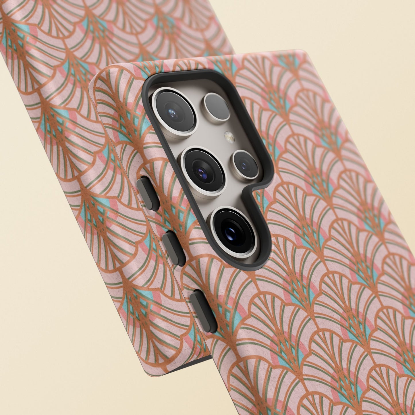 Art Deco Elegance Protective Phone Case Peach Splendor (iPhone, Pixel, Galaxy)
