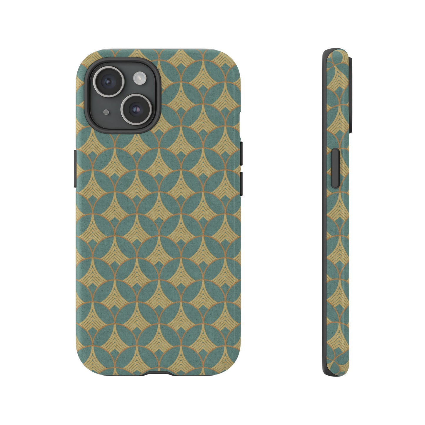 Art Deco Elegance Protective Phone Case Viridian Crest