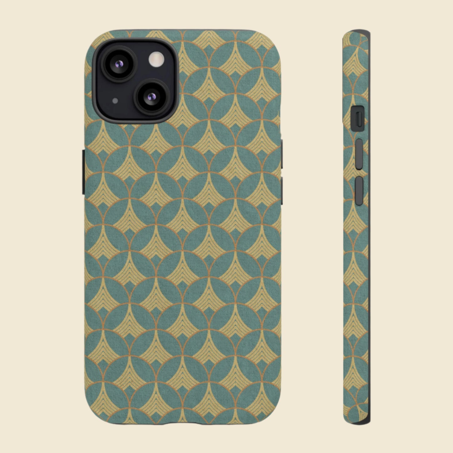 Art Deco Elegance Protective Phone Case Viridian Crest