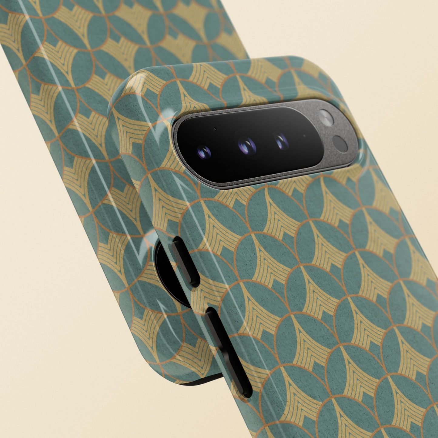 Art Deco Elegance Protective Phone Case Viridian Crest