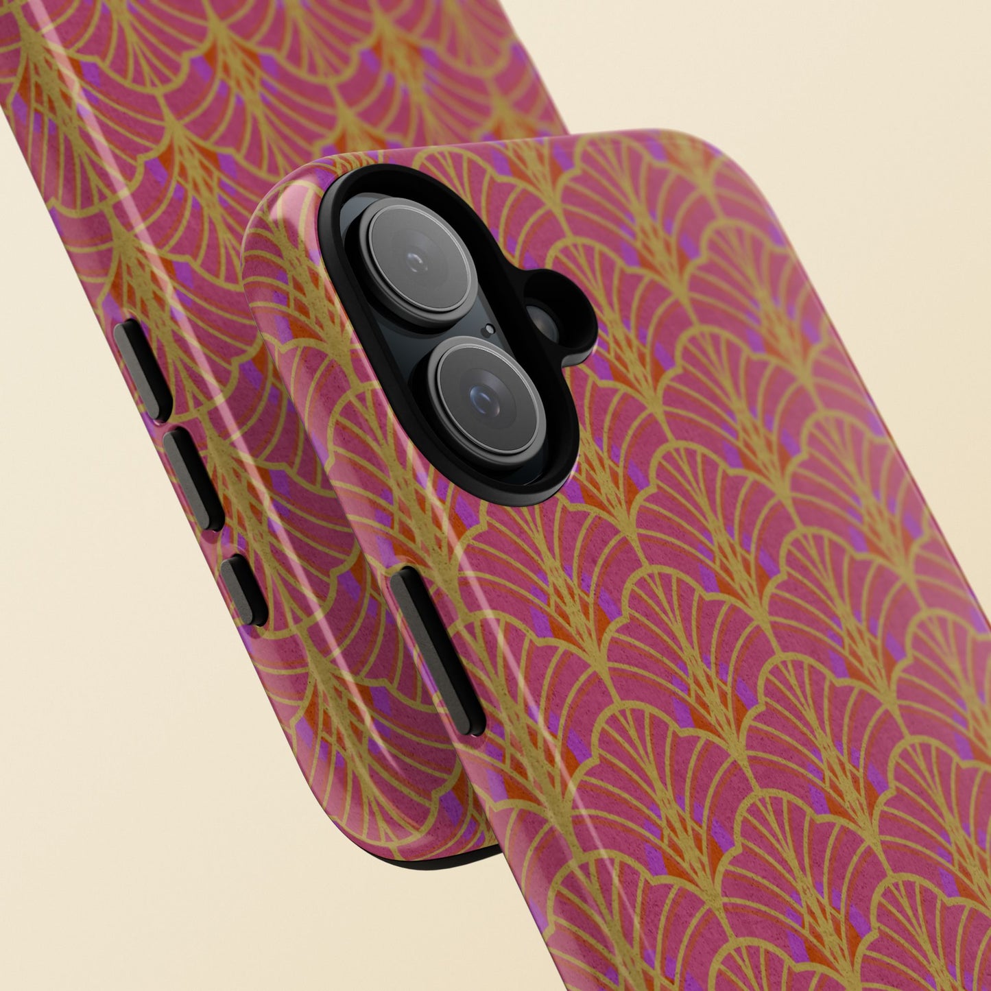 Art Deco Elegance Protective Phone Case Magenta Majesty (iPhone, Pixel, Galaxy)