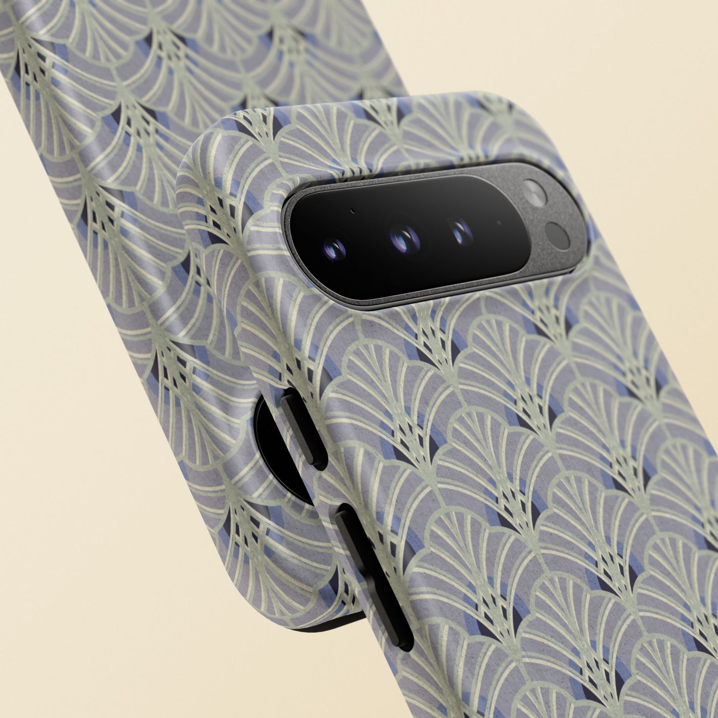 Art Deco Elegance Protective Phone Case Platinum Wave (iPhone, Pixel, Galaxy)
