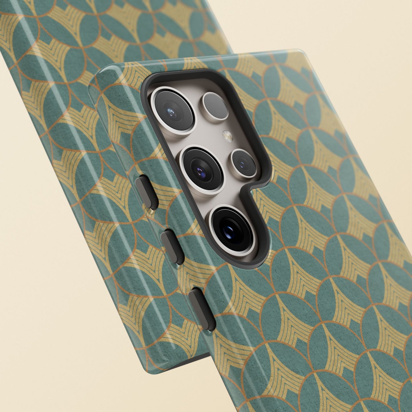 Art Deco Elegance Protective Phone Case Viridian Crest