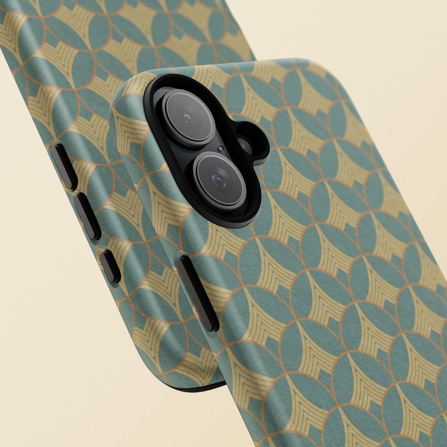 Art Deco Elegance Protective Phone Case Viridian Crest