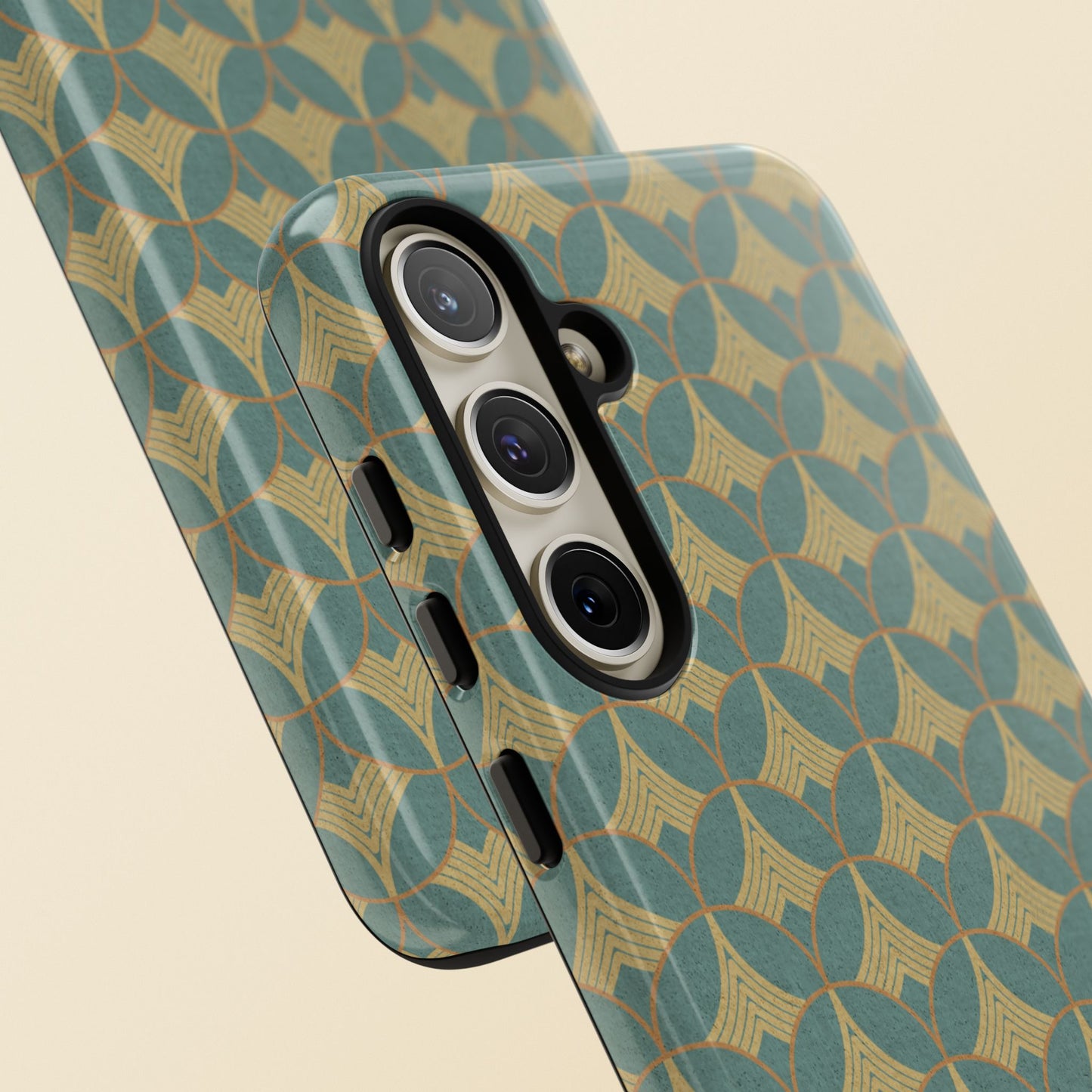 Art Deco Elegance Protective Phone Case Viridian Crest