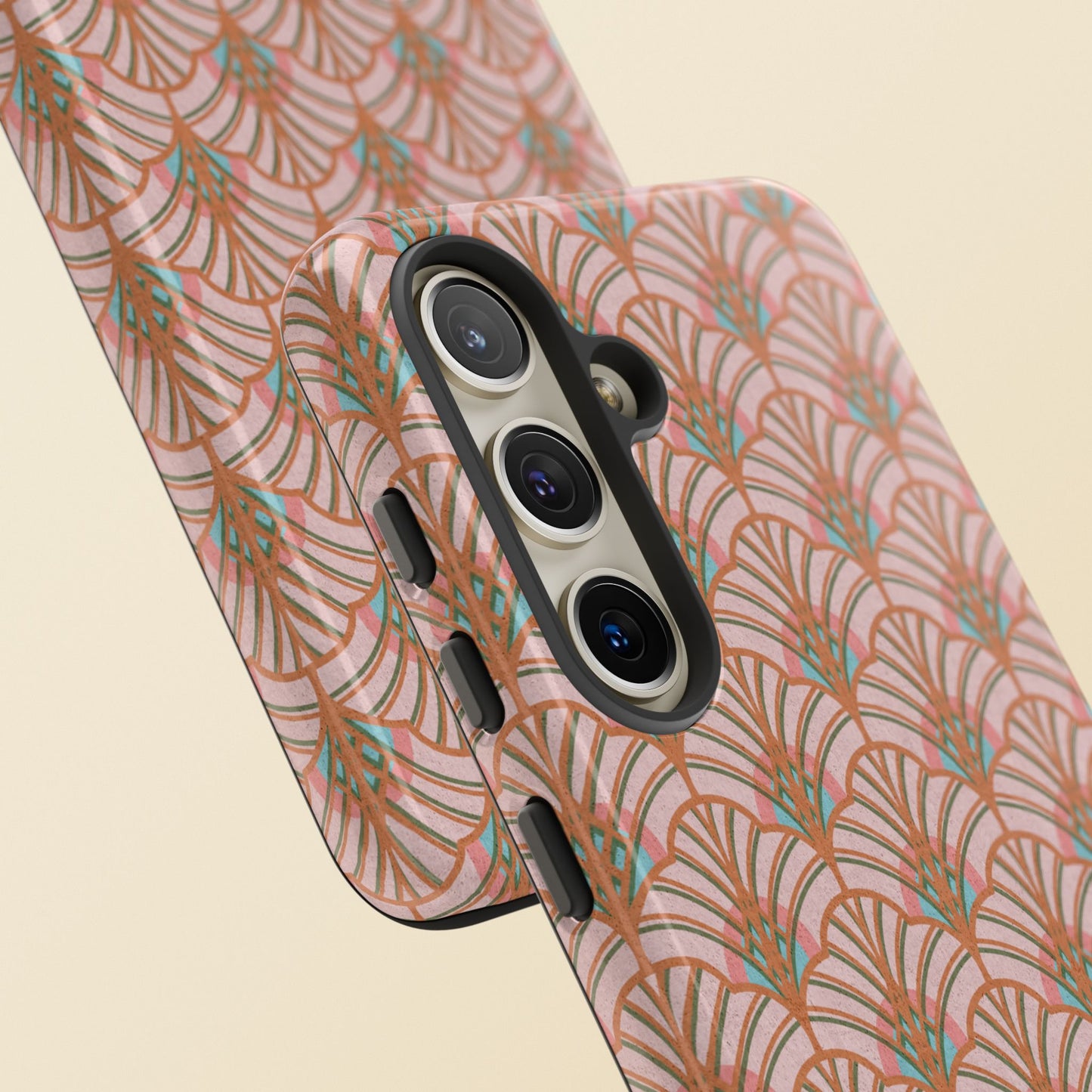Art Deco Elegance Protective Phone Case Peach Splendor (iPhone, Pixel, Galaxy)