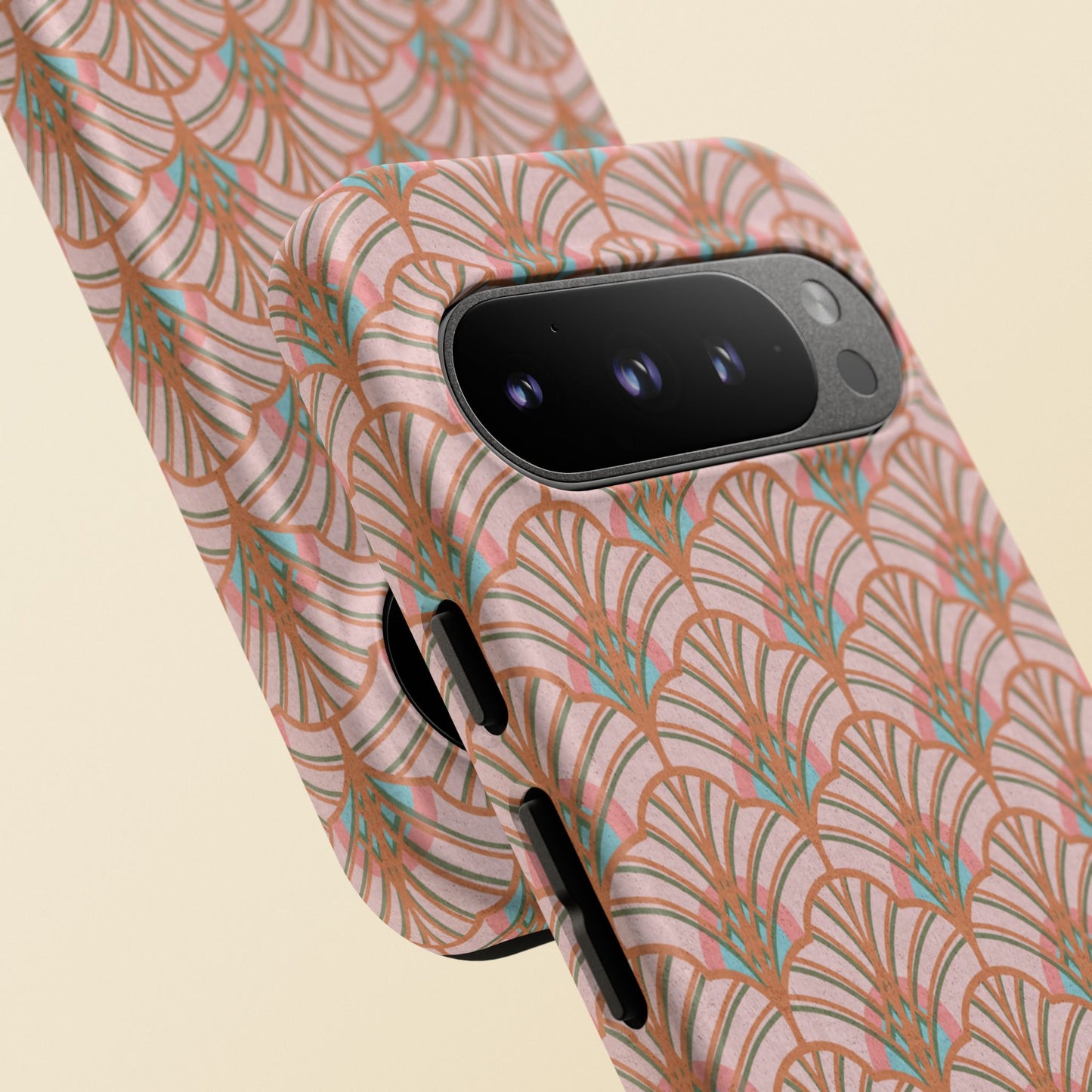 Art Deco Elegance Protective Phone Case Peach Splendor (iPhone, Pixel, Galaxy)